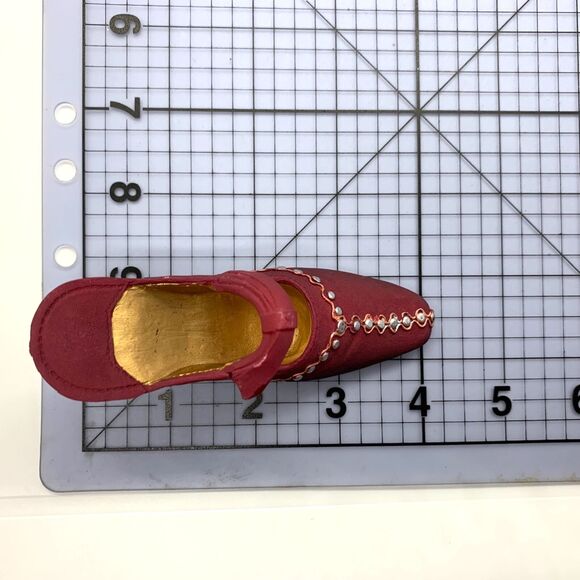 Collectible Miniature Shoe Decoration Burgundy and Metallic - Picture 10 of 10